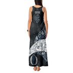 Personalized Carlton Football Tank Maxi Dress Easter Egg Pattern Navy Monochrome Tribal Dot Style