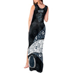 Personalized Carlton Football Tank Maxi Dress Easter Egg Pattern Navy Monochrome Tribal Dot Style