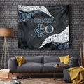 Personalized Carlton Football Tapestry Easter Egg Pattern Navy Monochrome Tribal Dot Style