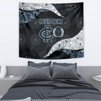 Personalized Carlton Football Tapestry Easter Egg Pattern Navy Monochrome Tribal Dot Style