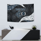 Personalized Carlton Football Tapestry Easter Egg Pattern Navy Monochrome Tribal Dot Style