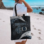 Personalized Carlton Football Tote Bag Easter Egg Pattern Navy Monochrome Tribal Dot Style
