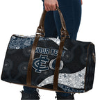Personalized Carlton Football Travel Bag Easter Egg Pattern Navy Monochrome Tribal Dot Style