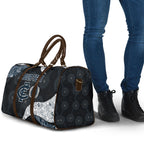 Personalized Carlton Football Travel Bag Easter Egg Pattern Navy Monochrome Tribal Dot Style