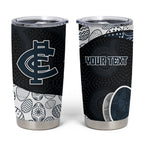 Personalized Carlton Football Tumbler Cup Easter Egg Pattern Navy Monochrome Tribal Dot Style