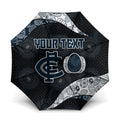 Personalized Carlton Football Umbrella Easter Egg Pattern Navy Monochrome Tribal Dot Style
