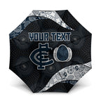 Personalized Carlton Football Umbrella Easter Egg Pattern Navy Monochrome Tribal Dot Style