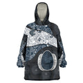 Personalized Carlton Football Wearable Blanket Hoodie Easter Egg Pattern Navy Monochrome Tribal Dot Style