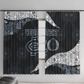 Personalized Carlton Football Window Curtain Easter Egg Pattern Navy Monochrome Tribal Dot Style