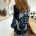 Personalized Carlton Football Women Casual Shirt Easter Egg Pattern Navy Monochrome Tribal Dot Style