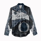 Personalized Carlton Football Women Casual Shirt Easter Egg Pattern Navy Monochrome Tribal Dot Style