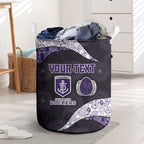Personalized Fremantle Dockers Football Laundry Basket Easter Egg Pattern Purple Monochrome Tribal Dot Style