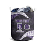 Personalized Fremantle Dockers Football Laundry Basket Easter Egg Pattern Purple Monochrome Tribal Dot Style