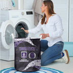 Personalized Fremantle Dockers Football Laundry Basket Easter Egg Pattern Purple Monochrome Tribal Dot Style