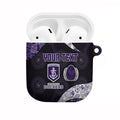 Personalized Fremantle Dockers Football AirPods Case Easter Egg Pattern Purple Monochrome Tribal Dot Style