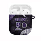 Personalized Fremantle Dockers Football AirPods Case Easter Egg Pattern Purple Monochrome Tribal Dot Style