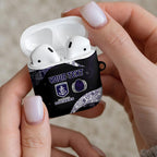 Personalized Fremantle Dockers Football AirPods Case Easter Egg Pattern Purple Monochrome Tribal Dot Style