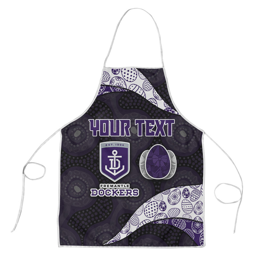 Personalized Fremantle Dockers Football Apron Easter Egg Pattern Purple Monochrome Tribal Dot Style