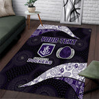 Personalized Fremantle Dockers Football Area Rug Easter Egg Pattern Purple Monochrome Tribal Dot Style