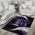 Personalized Fremantle Dockers Football Area Rug Easter Egg Pattern Purple Monochrome Tribal Dot Style