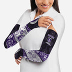 Personalized Fremantle Dockers Football Arm Sleeves Easter Egg Pattern Purple Monochrome Tribal Dot Style