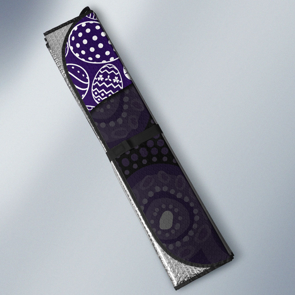 Personalized Fremantle Dockers Football Auto Sun Shade Easter Egg Pattern Purple Monochrome Tribal Dot Style