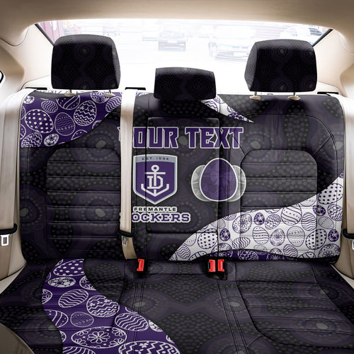 Personalized Fremantle Dockers Football Back Car Seat Cover Easter Egg Pattern Purple Monochrome Tribal Dot Style