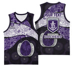 Personalized Fremantle Dockers Football Basketball Jersey Easter Egg Pattern Purple Monochrome Tribal Dot Style