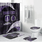 Personalized Fremantle Dockers Football Bathroom Set Easter Egg Pattern Purple Monochrome Tribal Dot Style
