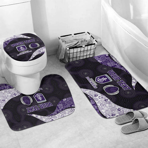 Personalized Fremantle Dockers Football Bathroom Set Easter Egg Pattern Purple Monochrome Tribal Dot Style