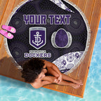 Personalized Fremantle Dockers Football Beach Blanket Easter Egg Pattern Purple Monochrome Tribal Dot Style