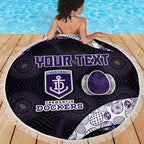 Personalized Fremantle Dockers Football Beach Blanket Easter Egg Pattern Purple Monochrome Tribal Dot Style