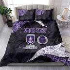 Personalized Fremantle Dockers Football Bedding Set Easter Egg Pattern Purple Monochrome Tribal Dot Style