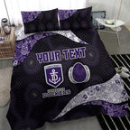 Personalized Fremantle Dockers Football Bedding Set Easter Egg Pattern Purple Monochrome Tribal Dot Style