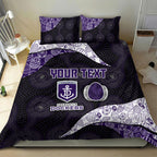 Personalized Fremantle Dockers Football Bedding Set Easter Egg Pattern Purple Monochrome Tribal Dot Style