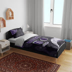 Personalized Fremantle Dockers Football Bedding Set Easter Egg Pattern Purple Monochrome Tribal Dot Style