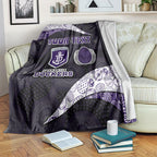 Personalized Fremantle Dockers Football Blanket Easter Egg Pattern Purple Monochrome Tribal Dot Style