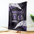 Personalized Fremantle Dockers Football Blanket Easter Egg Pattern Purple Monochrome Tribal Dot Style