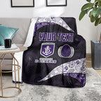 Personalized Fremantle Dockers Football Blanket Easter Egg Pattern Purple Monochrome Tribal Dot Style