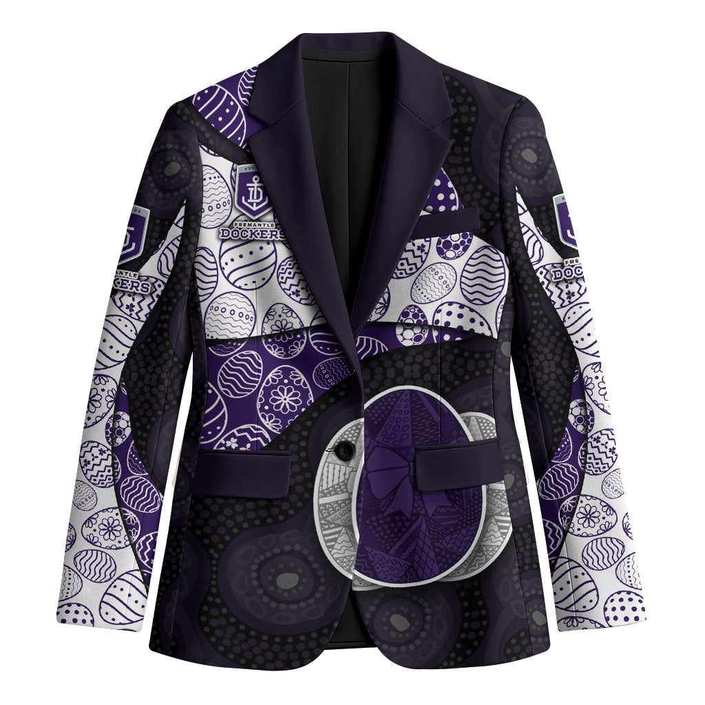 Personalized Fremantle Dockers Football Blazer Easter Egg Pattern Purple Monochrome Tribal Dot Style