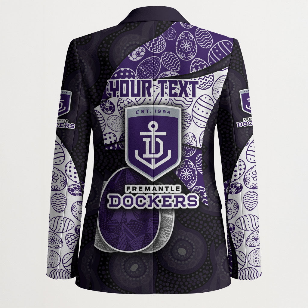 Personalized Fremantle Dockers Football Blazer Easter Egg Pattern Purple Monochrome Tribal Dot Style