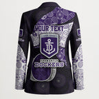 Personalized Fremantle Dockers Football Blazer Easter Egg Pattern Purple Monochrome Tribal Dot Style