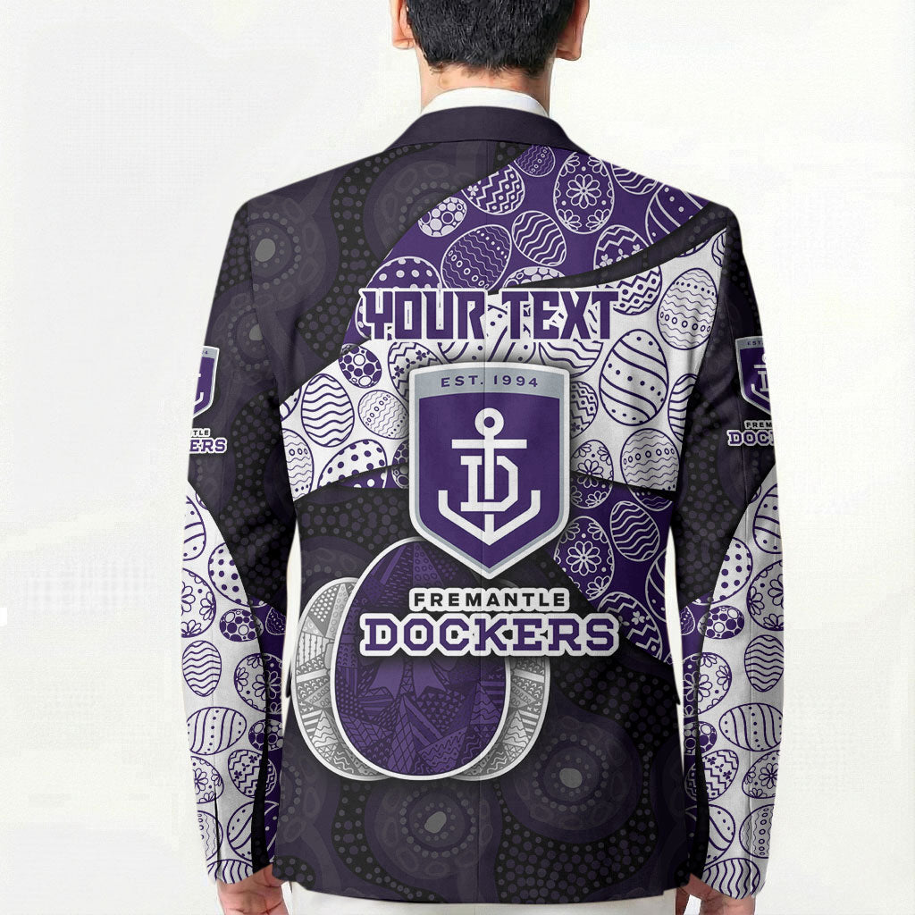 Personalized Fremantle Dockers Football Blazer Easter Egg Pattern Purple Monochrome Tribal Dot Style