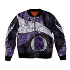 Personalized Fremantle Dockers Football Bomber Jacket Easter Egg Pattern Purple Monochrome Tribal Dot Style