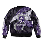Personalized Fremantle Dockers Football Bomber Jacket Easter Egg Pattern Purple Monochrome Tribal Dot Style