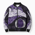 Personalized Fremantle Dockers Football Bomber Puffer Jacket Easter Egg Pattern Purple Monochrome Tribal Dot Style