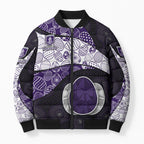 Personalized Fremantle Dockers Football Bomber Puffer Jacket Easter Egg Pattern Purple Monochrome Tribal Dot Style