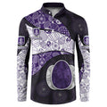 Personalized Fremantle Dockers Football Button Sweatshirt Easter Egg Pattern Purple Monochrome Tribal Dot Style