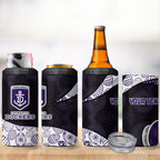 Personalized Fremantle Dockers Football 4 in 1 Can Cooler Tumbler Easter Egg Pattern Purple Monochrome Tribal Dot Style