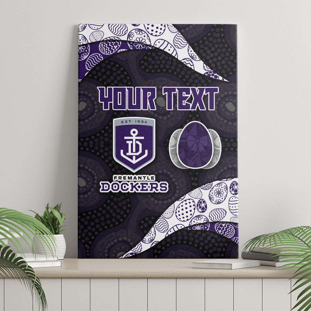 Personalized Fremantle Dockers Football Canvas Wall Art Easter Egg Pattern Purple Monochrome Tribal Dot Style